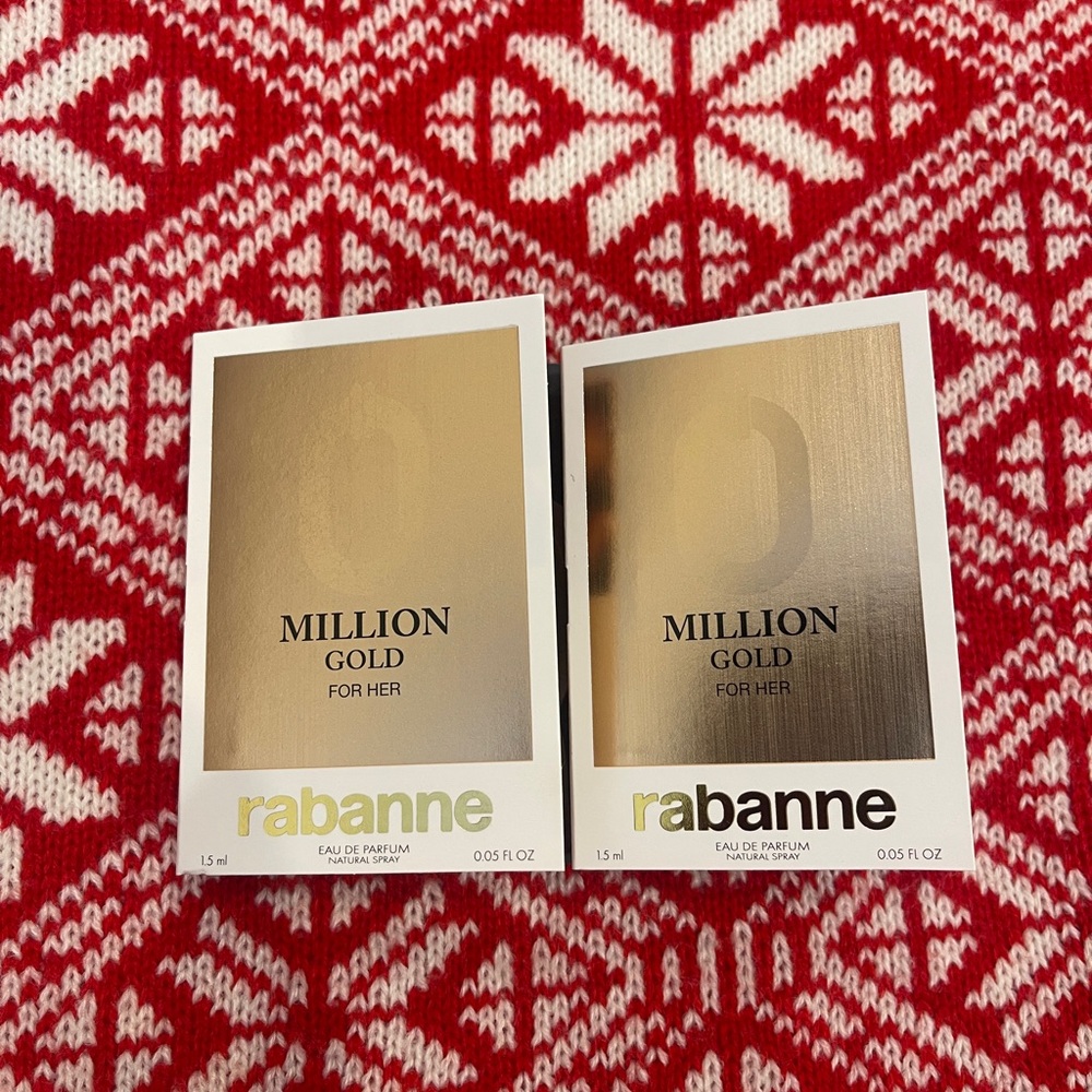 Rabanne Million Gold for Her Eau de Parfum Perfume Sample Vials x 2 NEW